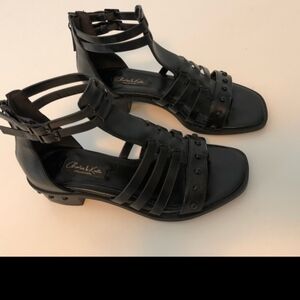 Charles and keith black studded sandal